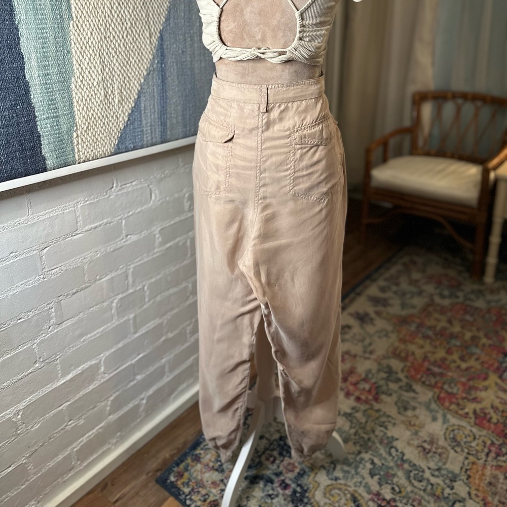 NWT Anthropologie Marrakech Nude Lightweight Tie Front Pants - Picture 10 of 16